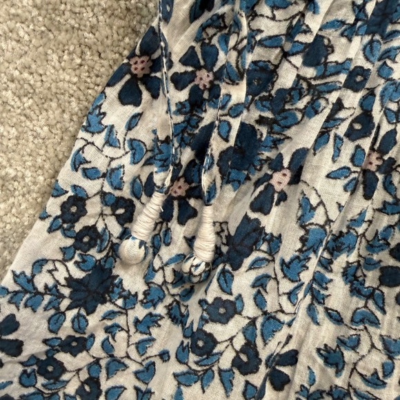 Apiece Apart Victoria Mock Dress Navy Blue Potpourri Sz Floral Ruffle Mini Slip - Picture 11 of 16